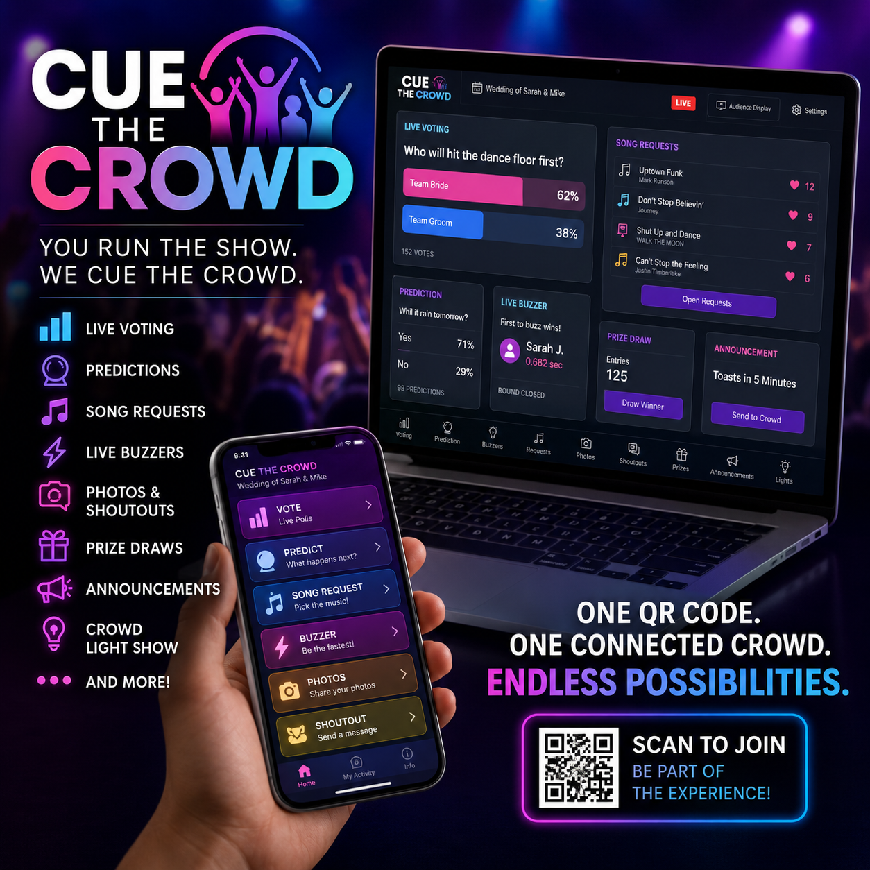 Cue the Crowd interactive event platform
